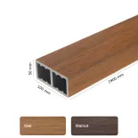 WPC timber tube LT-04A, 3D grain wood, AURORA, 100x50x2900 mm