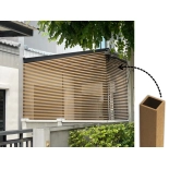 Lamella frangisole WPC FS-03A, finitura sabbiata, ROVERE CHIARO, 50x50x2900 mm