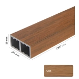 WPC drvena cijev LT-04A, 3D zrnato drvo, AURORA, 100x50x2900 mm