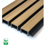 WPC facade panel, 219x2900 mm, dual color, LIGHT OAK & BLACK (0.63 m²)