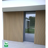 WPC facade panel, 219x2900 mm, dual color, LIGHT OAK & BLACK (0.63 m²)