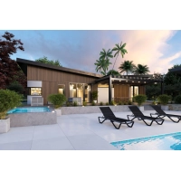 WPC facade panel TEAK TWIX MINI, 5 slats, 217x2900 mm, brushed texture