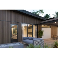 WPC facade panel TEAK TWIX MINI, 5 slats, 217x2900 mm, brushed texture