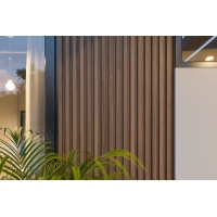 WPC facade panel TEAK TWIX MINI, 5 slats, 217x2900 mm, brushed texture