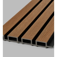 WPC facade panel DARK TEAK/BLACK, 219x2900 mm, ripple texture, half co-extrusion (0.63 m²)