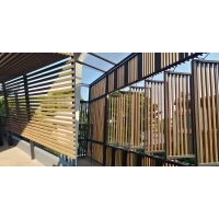 Lamella frangisole WPC FS-03A, finitura sabbiata, ROVERE CHIARO, 50x50x2900 mm