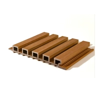 WPC facade panel TEAK TWIX MINI, 5 slats, 217x2900 mm, brushed texture