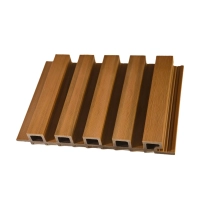 WPC facade panel TEAK TWIX MINI, 5 slats, 217x2900 mm, brushed texture