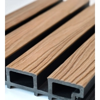 WPC facade panel TEAK/BLACK, GRAIN texture 2K26, 219x2900 mm, dual color (0.63 m²)