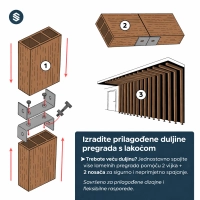 WPC timber tube LT-04A, 3D grain wood, AURORA, 100x50x2900 mm