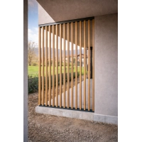 WPC louver slat FS-03A, sanded texture, LIGHT OAK, 50x50x2900 mm