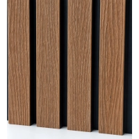 WPC facade panel DARK TEAK/BLACK, 219x2900 mm, ripple texture, half co-extrusion (0.63 m²)