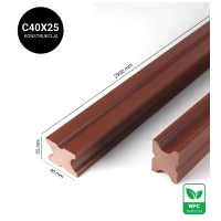 Profile for WPC facade construction, 40x25 mm, length 2900 mm