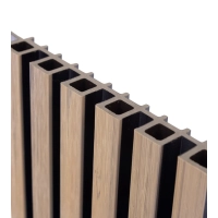 WPC facade panel, 223x26x2900 mm, LIGHT OAK with black joints, 6 grids (0.64 m²)