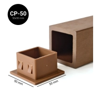 End cap for wooden brise-soleil slats, 50x50 mm, BROWN, plastic