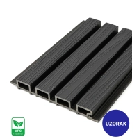 [SAMPLE] Outdoor facade panel, WPC, 219x2900 mm, BLACK, wood grain texture