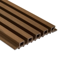 WPC facade panel TEAK TWIX MINI, 5 slats, 217x2900 mm, brushed texture