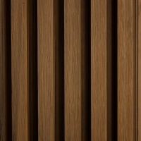 WPC facade panel TEAK TWIX MINI, 5 slats, 217x2900 mm, brushed texture