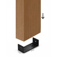 U-shaped bracket for wooden brise-soleil slats, for concealed mounting, galvanized steel, 87x37 mm