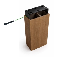 U-shaped bracket for wooden brise-soleil slats, for concealed mounting, galvanized steel, 87x37 mm