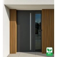 WPC homlokzati panel TEAK TWIX MINI, 5 lamella, 217x2900 mm, csiszolt felület