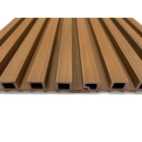 WPC facade panel TEAK TWIX MINI, 5 slats, 217x2900 mm, brushed texture