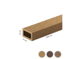 WPC fasadni lamel FS-05R, peskana tekstura, ZLATI HRAST, 75x45x2900 mm