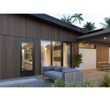 WPC Fassadenpaneel TEAK TWIX MINI, 5 Lamellen, 217x2900 mm, gebürstete Oberfläche