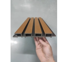 WPC facade panel TEAK/BLACK, BRUSHED texture, 219x2900 mm, dual color (0.63 m²)