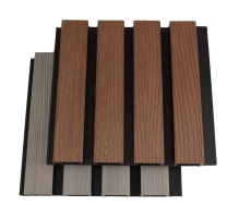 WPC facade panel DARK TEAK/BLACK, 219x2900 mm, ripple texture, half co-extrusion (0.63 m²)