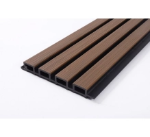 WPC facade panel DARK TEAK/BLACK, 219x2900 mm, ripple texture, half co-extrusion (0.63 m²)