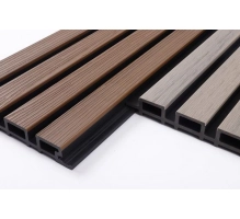 WPC facade panel DARK TEAK/BLACK, 219x2900 mm, ripple texture, half co-extrusion (0.63 m²)
