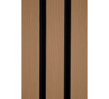WPC facade panel MAPLE/BLACK, 219x2900 mm, ripple texture, half co-extrusion (0.63 m²)