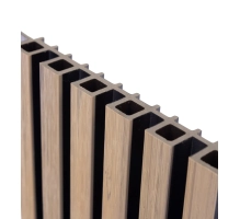 WPC facade panel, 223x26x2900 mm, LIGHT OAK with black joints, 6 grids (0.64 m²)
