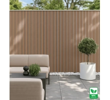 WPC facade panel TWIX SLIM, LIGHT OAK with black joints, 6 slim slats (0.64 m²)