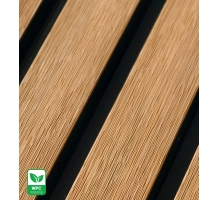 WPC facade panel TEAK/BLACK, BRUSHED texture, 219x2900 mm, dual color (0.63 m²)