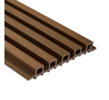 WPC Fassadenpaneel TEAK TWIX MINI, 5 Lamellen, 217x2900 mm, gebürstete Oberfläche