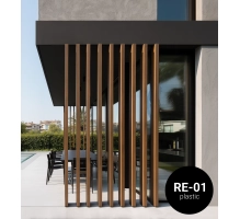 Profile for rotating horizontal WPC slats, RE-01