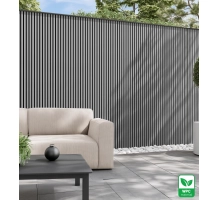 WPC facade panel TWIX SLIM, GREY with black joints, 6 slim slats (0.64 m²)
