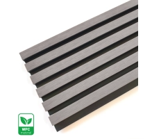WPC fasadni panel TWIX SLIM, SIVA s crnim fugama, 6 tankih letvica (0,64 m²)