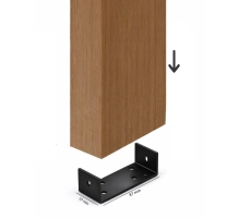 U-shaped bracket for wooden brise-soleil slats, for concealed mounting, galvanized steel, 87x37 mm