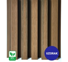 [SAMPLE] WPC facade panel TEAK TWIX MINI, 5 slats, 217x2900 mm, brushed texture