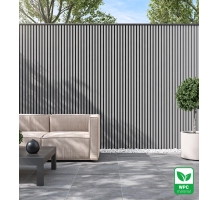 WPC facade panel TWIX SLIM, GREY with black joints, 6 slim slats (0.64 m²)