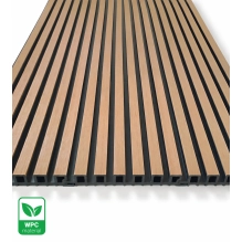 WPC facade panel TWIX SLIM, LIGHT OAK with black joints, 6 slim slats (0.64 m²)