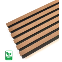 WPC facade panel TWIX SLIM, LIGHT OAK with black joints, 6 slim slats (0.64 m²)