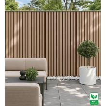 WPC facade panel TWIX SLIM, LIGHT OAK with black joints, 6 slim slats (0.64 m²)