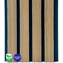 WPC facade panel TEAK/BLACK, GRAIN texture 2K26, 219x2900 mm, dual color (0.63 m²)