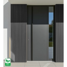 WPC facade panel TWIX SLIM, GREY with black joints, 6 slim slats (0.64 m²)