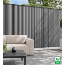 WPC facade panel TWIX SLIM, GREY with black joints, 6 slim slats (0.64 m²)