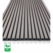 WPC facade panel TWIX SLIM, GREY with black joints, 6 slim slats (0.64 m²)